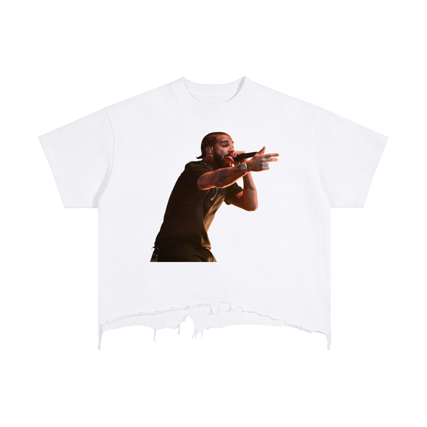 Drake Lyrics - Vintage Wash Boxy Distressed Hem T-Shirt