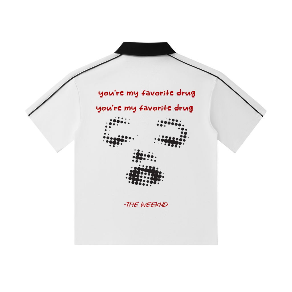 The Weeknd - Contrast Collar Short-Sleeve Polo Shirt
