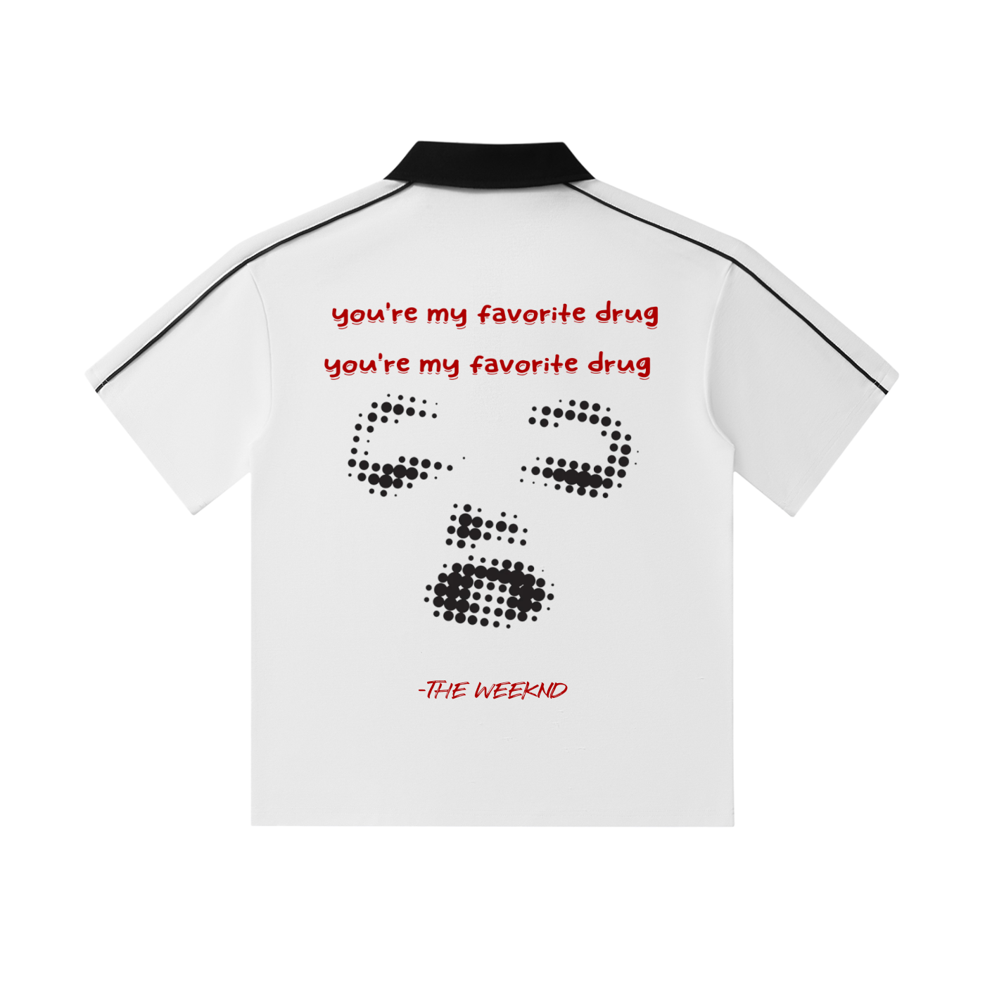 The Weeknd - Contrast Collar Short-Sleeve Polo Shirt