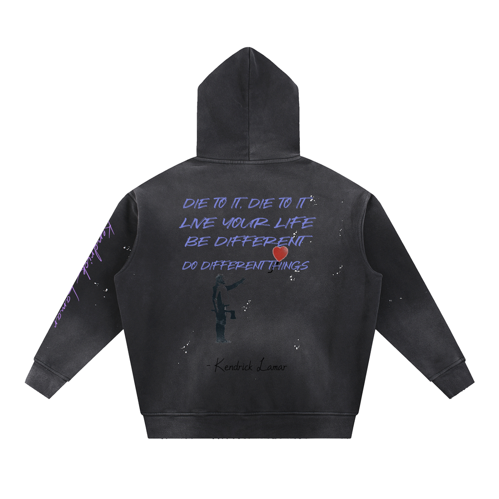 Kendrick Lamar - Vintage Washed Frayed Fleece Hoodie