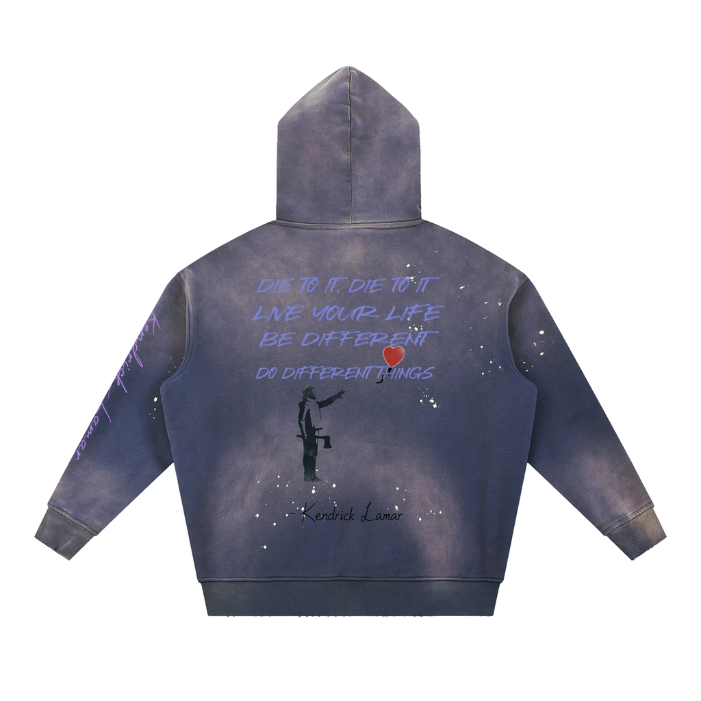 Kendrick Lamar - Vintage Washed Frayed Fleece Hoodie