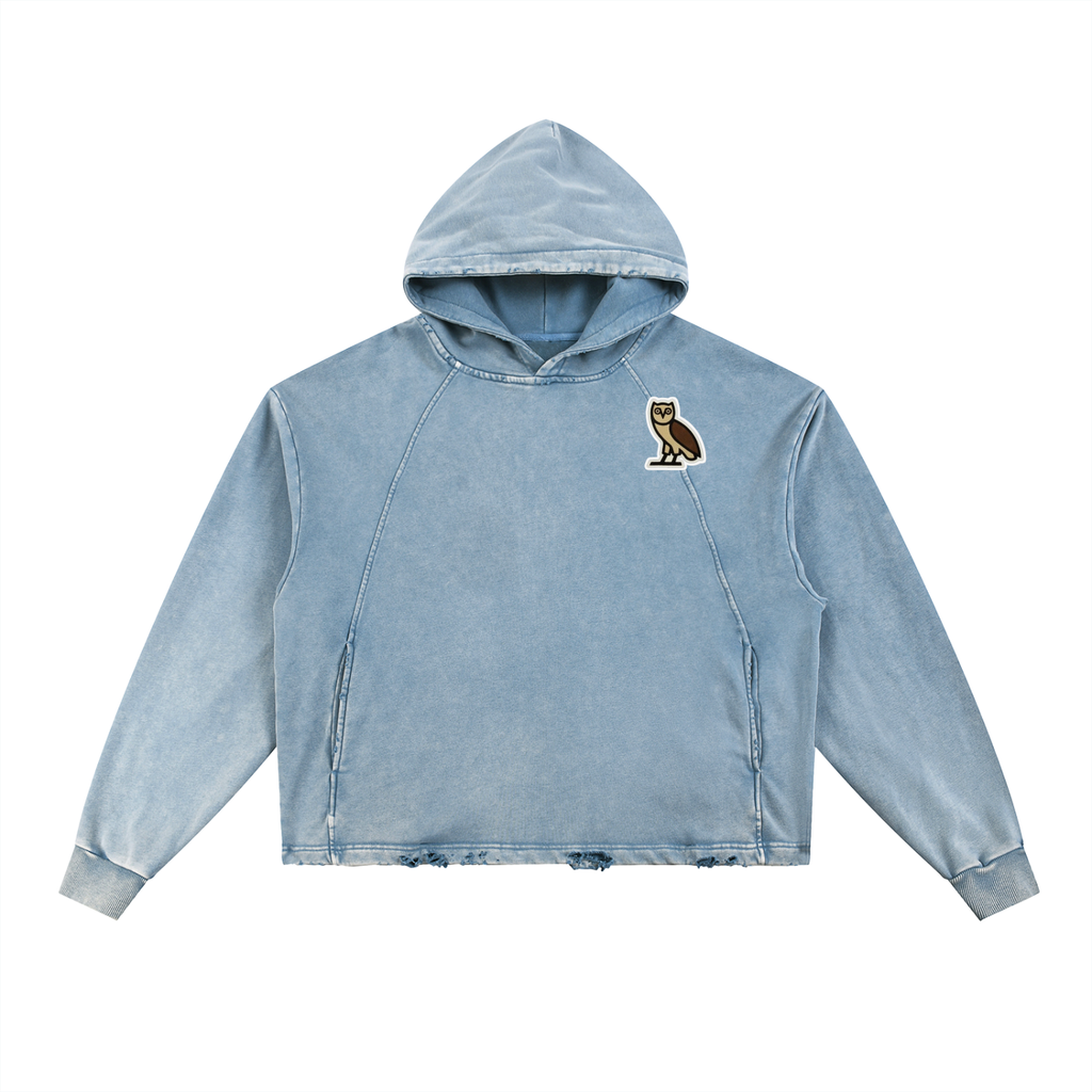 Drake Lyrics - Vintage Washed Frayed-Hem Hoodie