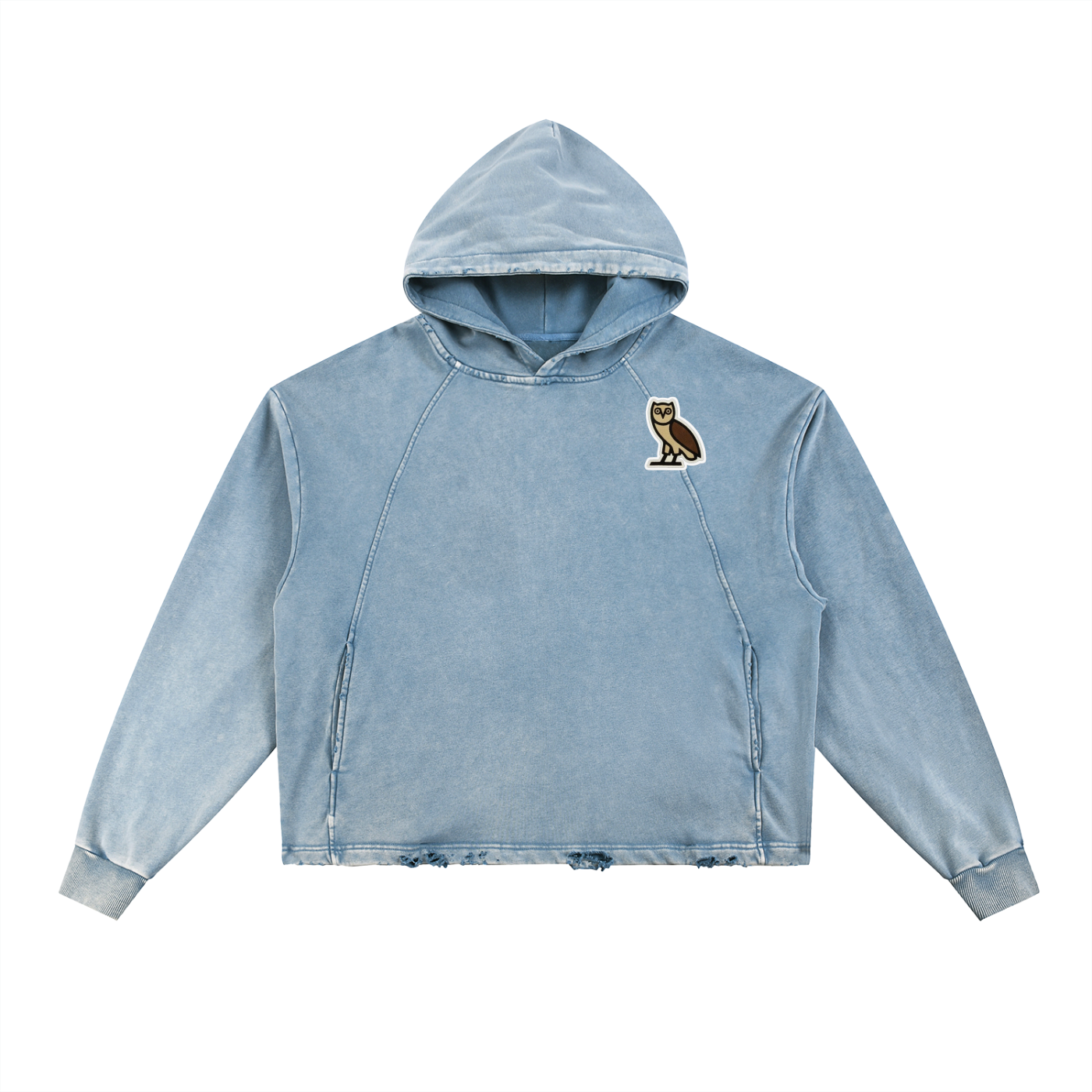 Drake Lyrics - Vintage Washed Frayed-Hem Hoodie