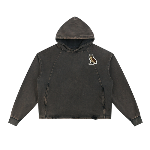 Drake Lyrics - Vintage Washed Frayed-Hem Hoodie