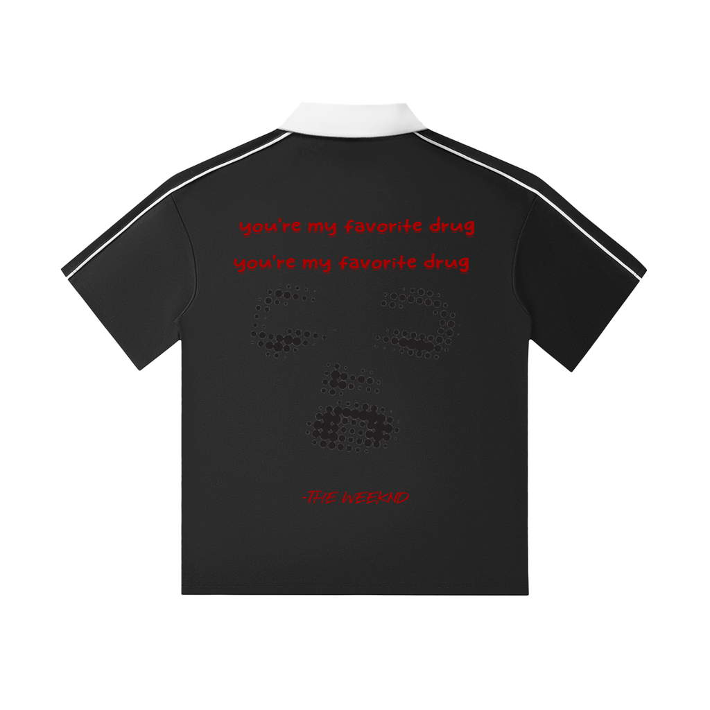 The Weeknd - Contrast Collar Short-Sleeve Polo Shirt