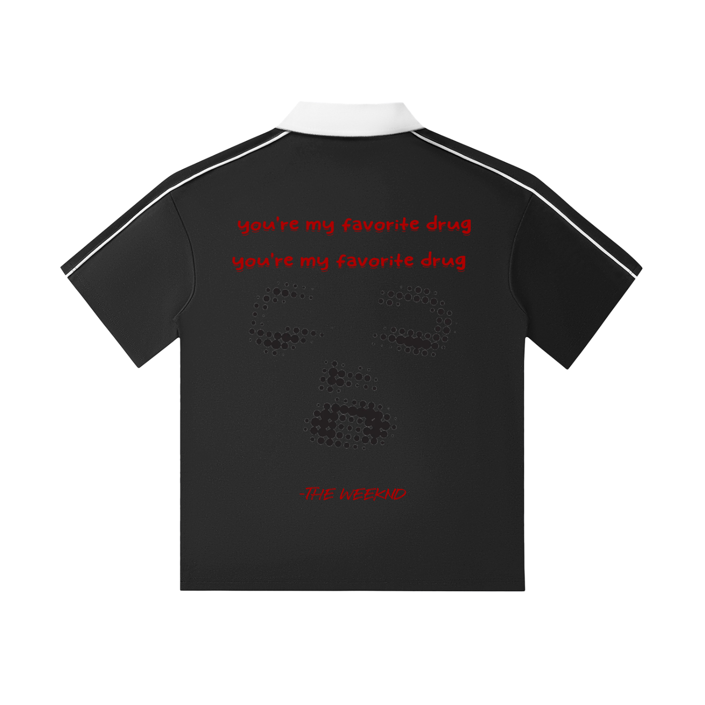 The Weeknd - Contrast Collar Short-Sleeve Polo Shirt